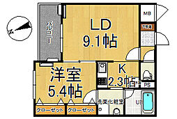 レガーロ旭町 1LDKの間取図画像