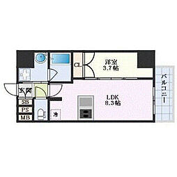 ディアレイシャス名古屋浄心 1LDKの間取図画像