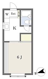 JR東北本線 郡山駅 バス28分 島西下車 徒歩5分の賃貸アパート 2階1Kの間取り