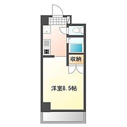 ヴェルドミール 2階1Kの間取り