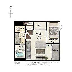 REGALEST薬師堂駅 2階1LDKの間取り