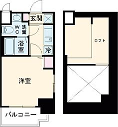 エステムコート神戸県庁前IVグランディオ 8階1Kの間取り