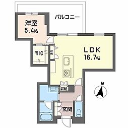 LUANA KAMISUGI 1LDKの間取図画像