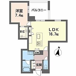 LUANA KAMISUGI 1LDKの間取図画像