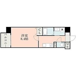 COLAS MIFUNE EAST 6階1Kの間取り