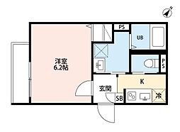 リベルテ柳瀬川(リベルテヤナセガワ) 1階1Kの間取り