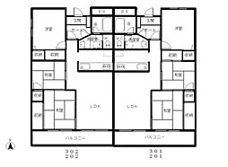 オースタム358 3階3LDKの間取り