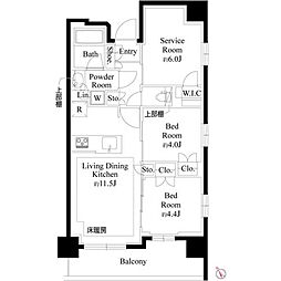 プレシス上福岡 7階2SLDKの間取り