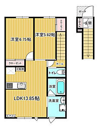 Lallana(ララーナ） 2階2LDKの間取り
