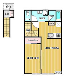 KISORA（キソラ） 2階1LDKの間取り