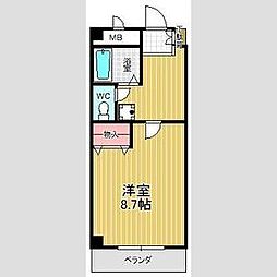 LAGUNA神の倉 3階1Kの間取り