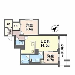 フィグ古江東町 3階2LDKの間取り