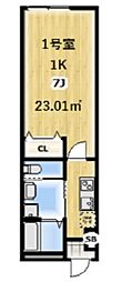 Ambition的場 1階1Kの間取り