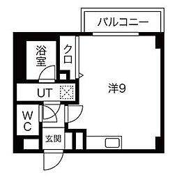 セントポーリア平岸 4階ワンルームの間取り