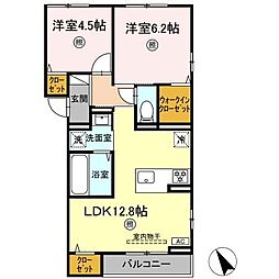 coats山本 302 3階2LDKの間取り