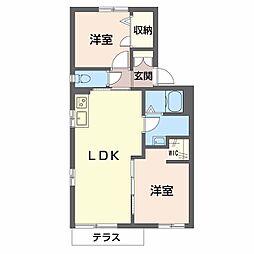 Ｃａｓｔｏｒ 1階3DKの間取り