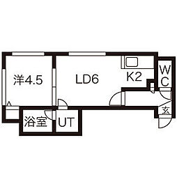 カルムプラッツ 1LDKの間取図画像