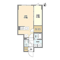 ウェルスクエア駒場東大前 1階1LDKの間取り