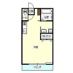 湘南新宿ライン宇須 小山駅 徒歩19分の賃貸アパート 2階ワンルームの間取り