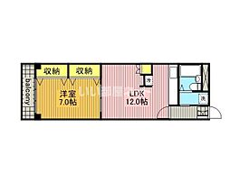 フジビュー矢向 1階1LDKの間取り