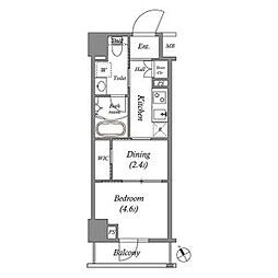 ARKMARK水天宮前I 8階1DKの間取り