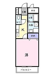 ダイトウ　パレス　ピースフル 1階1Kの間取り