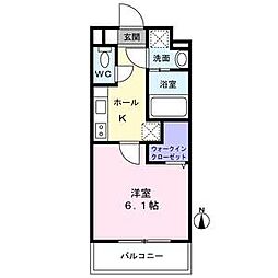 (仮称)長町6丁目新築マンション 5階1Kの間取り