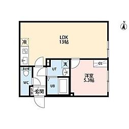 PARK LILA住吉 2階1LDKの間取り