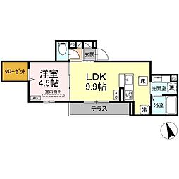 Asset-Court調布ヶ丘 1階1LDKの間取り
