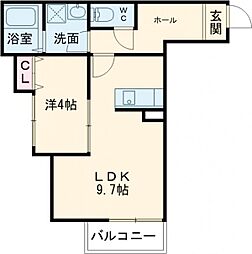 KT Terrace稲吉 1階1LDKの間取り