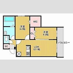 SORTE273 3階2LDKの間取り