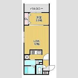 SORTE273 2階1LDKの間取り