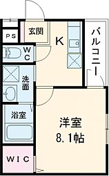 フジパレス今津中ウエスト 3階1Kの間取り
