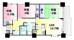 ベルウィング高陽35 12階3LDKの間取り