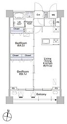 プロシード池上 8階2LDKの間取り