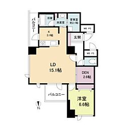 クロスレジデンス大阪新町 19階1SLDKの間取り