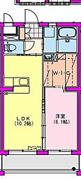 M10みまた 5階1LDKの間取り