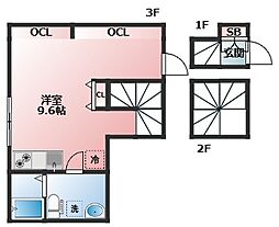 エマージテラス練馬光が丘 3階ワンルームの間取り