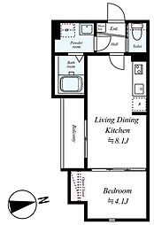 GRADUS拝島 2階1LDKの間取り