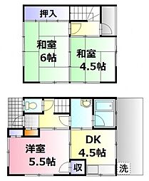 山本7丁目貸家　西 1階3DKの間取り