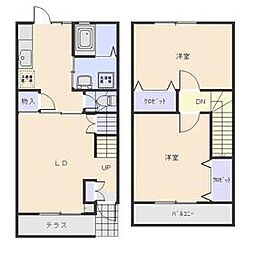 JR両毛線 新前橋駅 4kmの賃貸アパート 1階2LDKの間取り