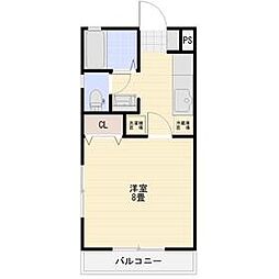 JR両毛線 前橋駅 徒歩26分の賃貸アパート 1階1Kの間取り