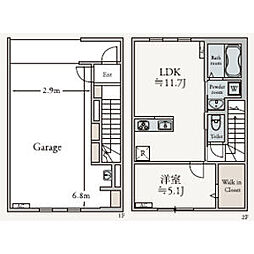Inframince Edge 1階1LDKの間取り