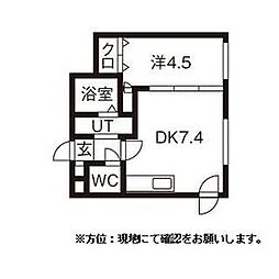 グランドサクセス東札幌 2階1DKの間取り