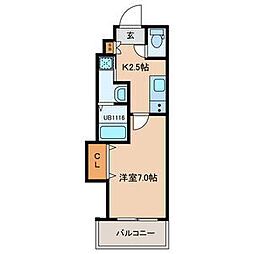 A-MENT385 1階1Kの間取り