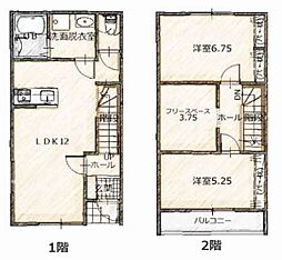 東武桐生線 阿左美駅 徒歩24分の賃貸アパート 1階2SLDKの間取り