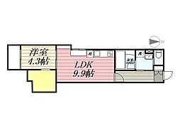 ＦＳあじまテラス 0101 1階1LDKの間取り