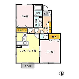 湘南新宿ライン高海 高崎駅 バス40分 東明屋下車 徒歩5分の賃貸アパート 1階2LDKの間取り