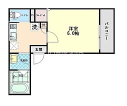 インディゴノワール川越 2階1Kの間取り