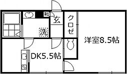 早稲田鶴巻町IMAハウス 3階1DKの間取り